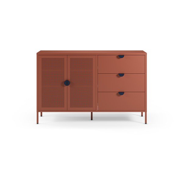 Terakotas oranža metāla kumode 140x90x40 cm Sayla – Marckeric