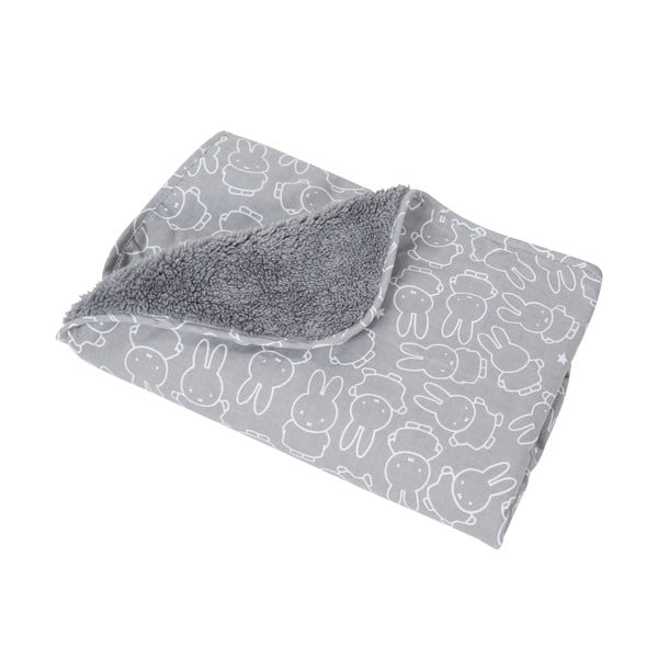 Pelēka mikroplīša bērnu sega 80x80 cm Miffy – Roba-image-2