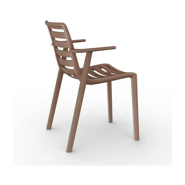 2 brūnu dārza krēslu komplekts ar roku balstiem Resol Slatkat