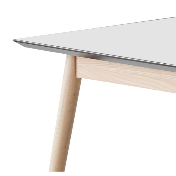 Balts/dabīga toņa izvelkams ēdamgalds ar baltu galda virsmu 90x165 cm Meza – Hammel Furniture-image-4