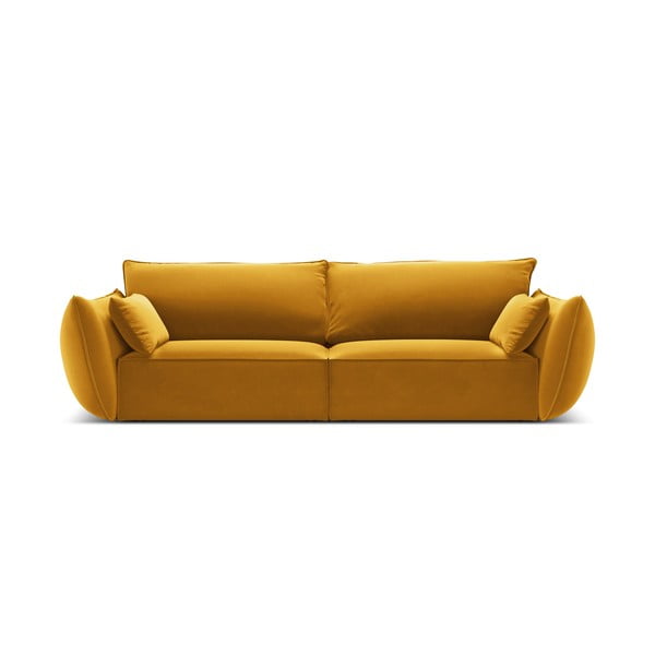 Sinepju dzeltens samta dīvāns 208 cm Vanda – Mazzini Sofas