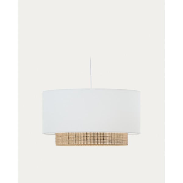 Balts/dabīga toņa tekstila abažūrs ø 60 cm Erna – Kave Home-image-2