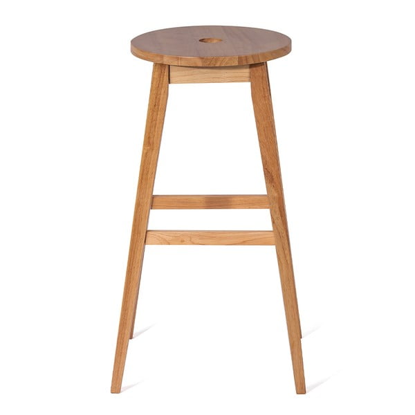 Dabīga toņa gumijkoka masīvkoka bāra taburete (sēdekļa augstums 75 cm) Club – Bonami Essentials-image-1