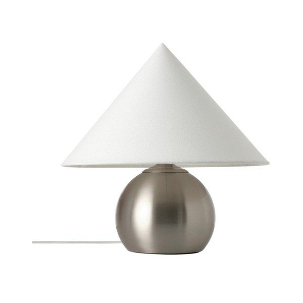 Balta/spīdīgas sudraba krāsas tekstila galda lampa (augstums 38 cm) Connie – Ellos Home