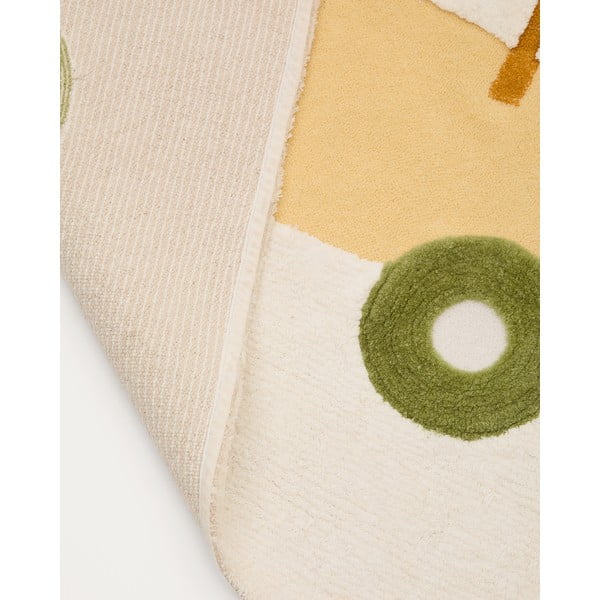 Ziloņkaula krāsas kokvilnas bērnu paklājs 90x150 cm Pecky – Kave Home-image-4