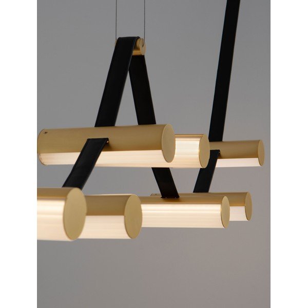 Misiņa krāsas alumīnija LED piekaramā lampa ar regulējamu spilgtumu ar stikla abažūru Luma – Nova Luce-image-3