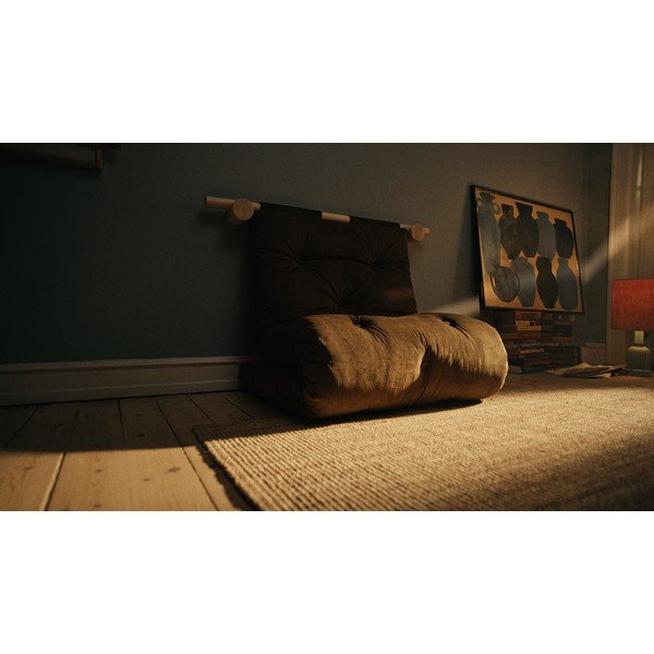 Gaiši brūns velveta atpūtas krēsls Hooked – Karup Design-image-1