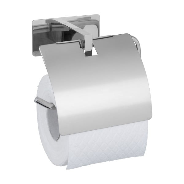 Spīdīgas sudraba krāsas nerūsējošā tērauda pašlīmējošs tualetes papīra turētājs Genova – Wenko-image-3