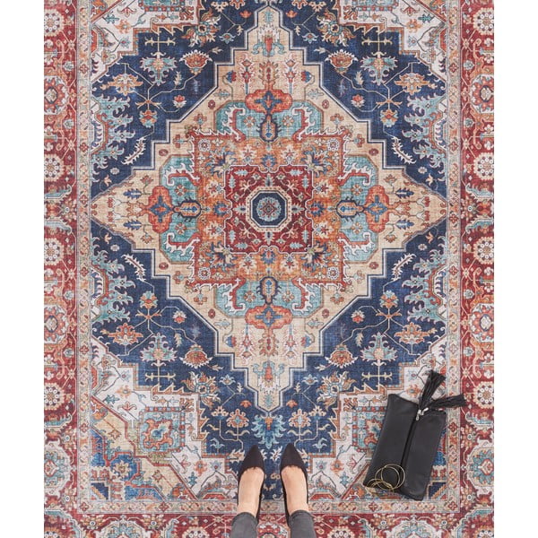 Zili sarkans paklājs Nouristan Sylla, 80 x 200 cm-image-1