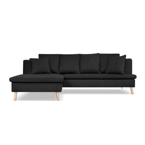 Melns četrvietīgs dīvāns ar kreiso pusi Cosmopolitan design Newport