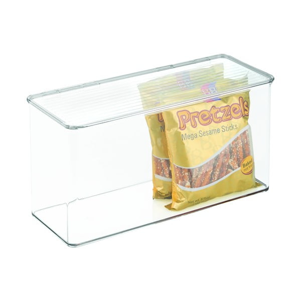 Caurspīdīga uzglabāšanas kaste ar vāku iDesign, 14,5 x 34 cm-image-3