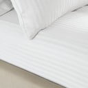 Balts palags ar gumiju 90x190 cm Satin Stripe – Catherine Lansfield