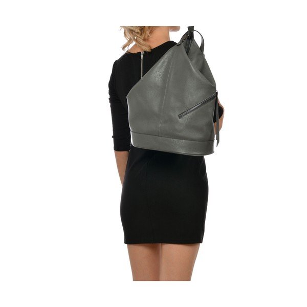 Pelēka ādas mugursoma Carla Ferreri Chic-image-4
