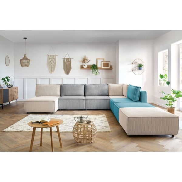 Velveta stūra dīvāns (U veida/ar maināmu stūri) Nihad modular – Bobochic Paris-image-1