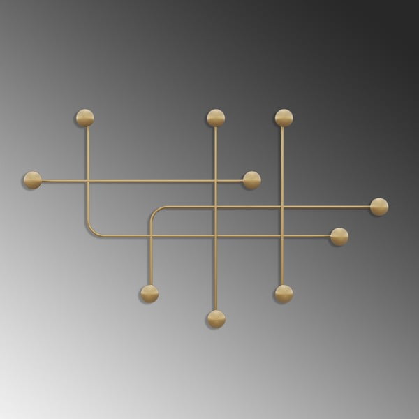 Zelta krāsas metāla sienas pakaramais Dama – Kalune Design-image-4