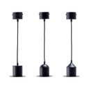 3 melnu griesta lampu komplekts EMKO Hat