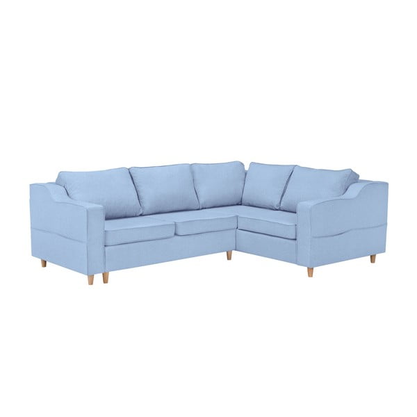 Mazzini Sofas Jonquille četru sēdvietu dīvāns, gaiši zils, labais stūris
