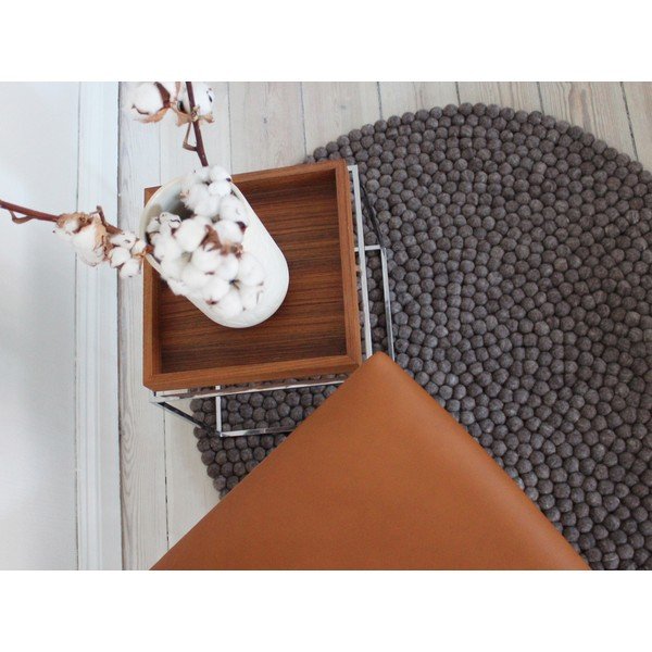 Valriekstu brūns vilnas bumbiņu paklājs Wooldot Ball Rugs, ⌀ 120 cm-image-2