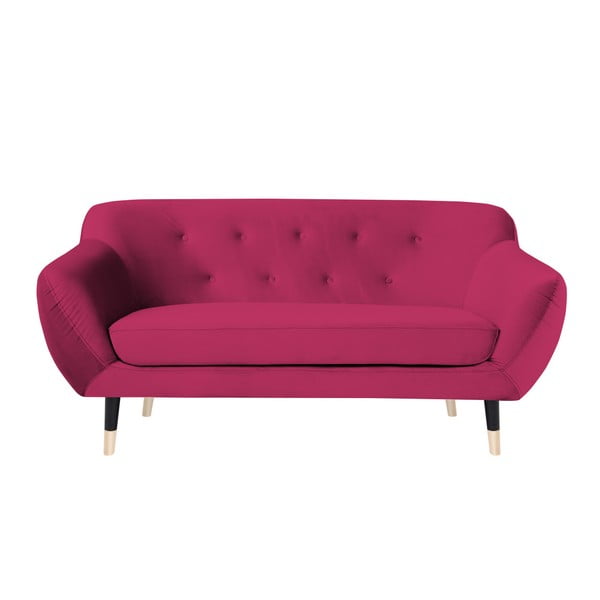 Rozā dīvāns ar melnām kājām Mazzini Sofas Amelie, 158 cm