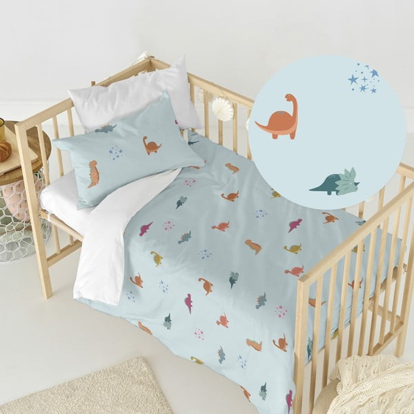 Kokvilnas bērnu gultas veļa bērnu gultiņai 100x120 cm Mini dinosaur – Happy Friday