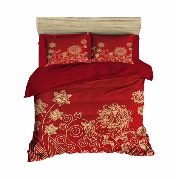 Ziemassvētku gultasveļa divguļamai gultai ar lapu Regina, 160 x 220 cm