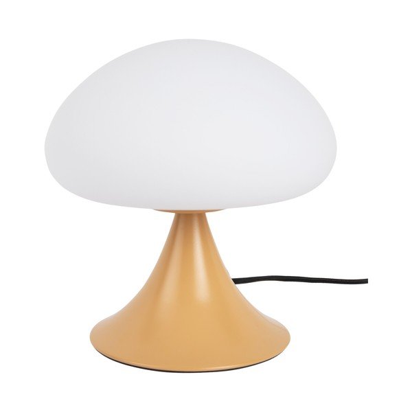 Okera dzeltena metāla galda lampa ar stikla abažūru (augstums 21 cm) Hongo – Leitmotiv