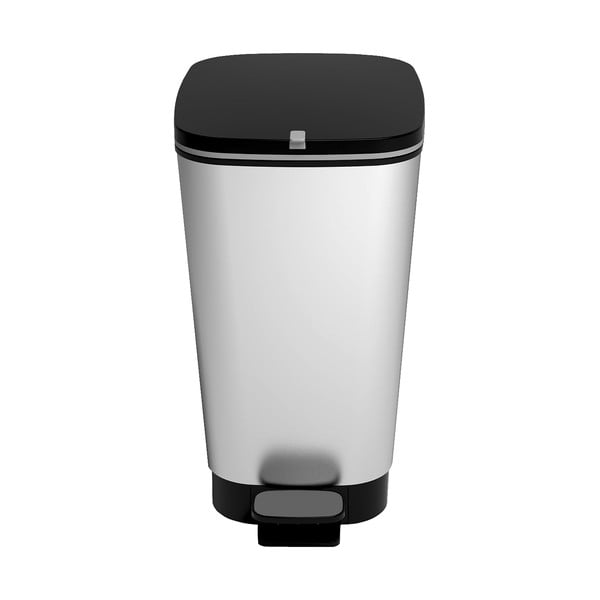 Sudraba krāsas plastmasas atkritumu tvertne ar pedāli 45 l Chic Bin – KIS-image-4