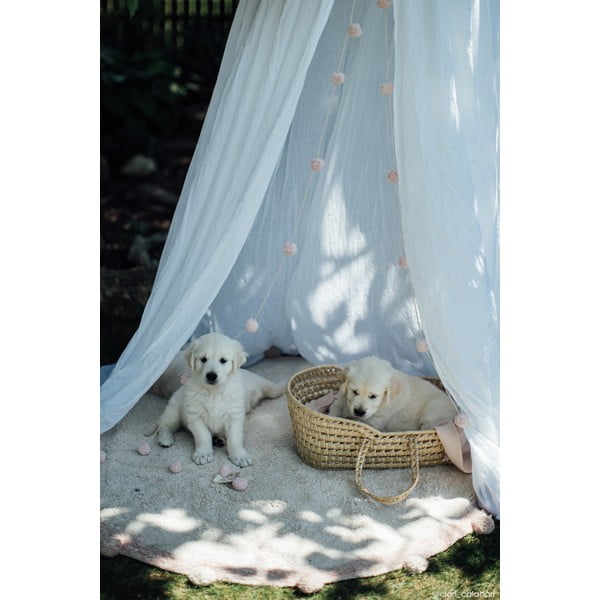 Krēmkrāsas mazgājams/ar rokām darināts kokvilnas bērnu paklājs ø120 cm Bubbly Vintage Nude – Lorena Canals-image-1