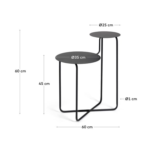 Melns metāla sānu galdiņš Kave Home Vidalita-image-3