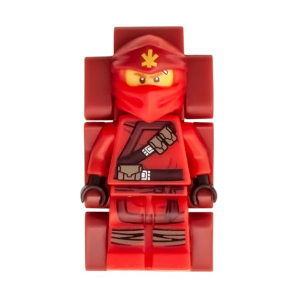 Sarkans rokas pulkstenis ar atlokāmu siksniņu un LEGO® NINJAGO Kai minifigūriņu-image-3