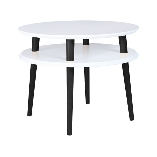 Balts kafijas galdiņš ar melnām kājām Ragaba UFO, Ø 57 cm