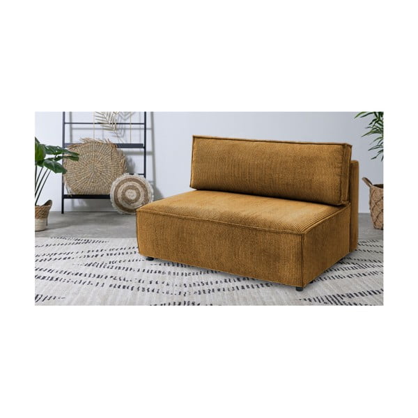 Sinepju dzeltens velveta modulārais dīvāns (vidējā moduļa) Nihad modular – Bobochic Paris-image-1