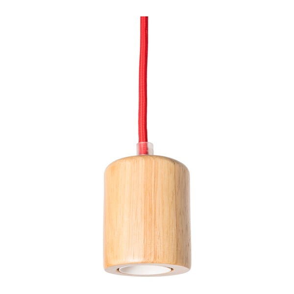 Griestu lampa ar sarkanu kabeli SULION Wood-image-1