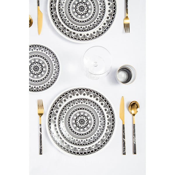 Melni/zelta krāsas tērauda galda piederumi (16 gab.) Avie – Premier Housewares-image-4