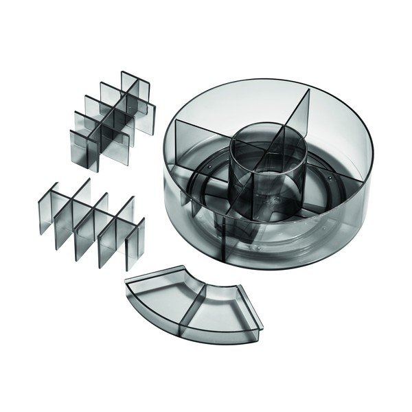 Matēts melns vannas istabas organizators kosmētikai no pārstrādātas plastmasas Cosmetic Carousel – iDesign-image-4