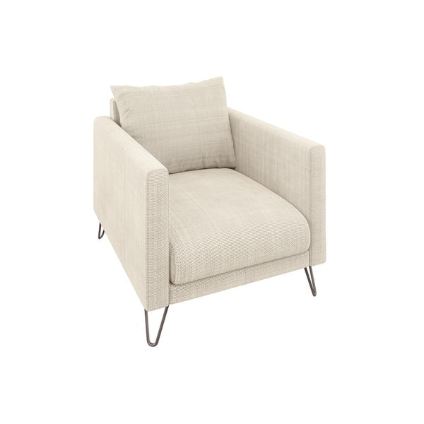 Krēmkrāsas atpūtas krēsls no šenila auduma Freya – Ropez
