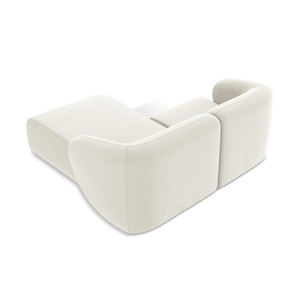 Bēšs samta stūra dīvāns (ar labo stūri/ar zvilni) Lani – Makamii-image-3