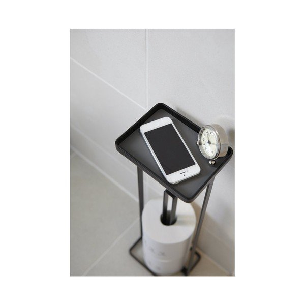 Melns tualetes papīra dozators ar plauktu YAMAZAKI Tower-image-2