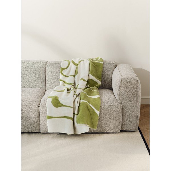 Zaļš/krēmkrāsas pleds 150x200 cm Felu – noo.ma-image-1