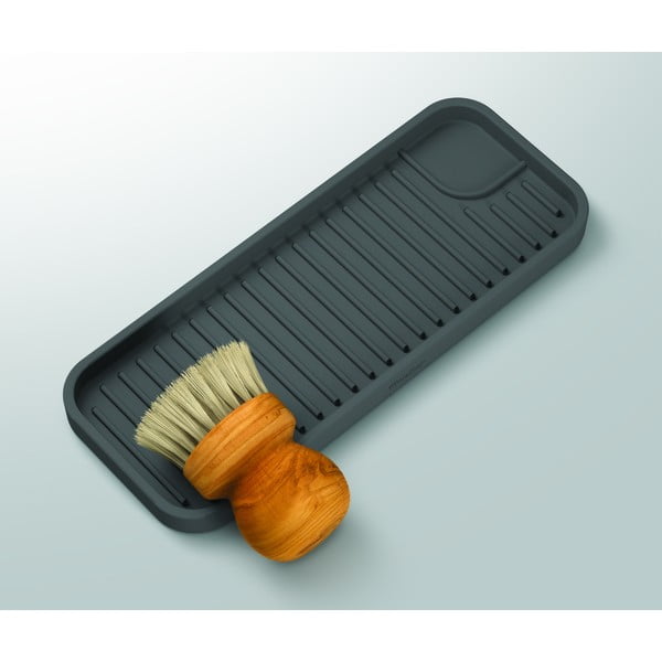 Pelēks silikona tīrīšanas piederumu organizators pie izlietnes – Metaltex-image-4