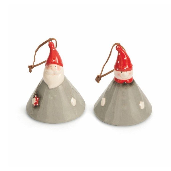 Komplekts no 2 Ziemassvētku piekaramie rotājumi Villa d'Este XMAS Appendini Campanella Grigi