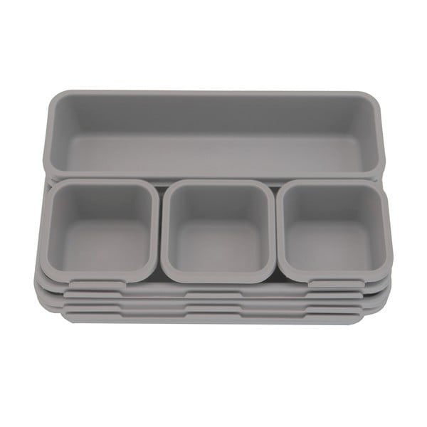 Pelēki plastmasas atvilktņu organizatori (8 gab.) – Addis-image-2