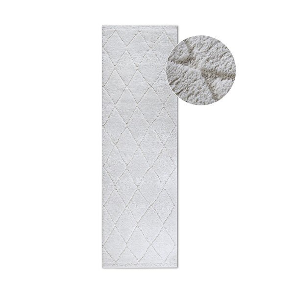 Krēmkrāsas celiņa paklājs 80x240 cm Perrotin Cream White – Elle Decoration