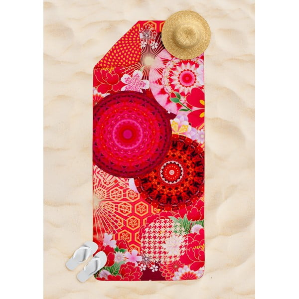 Sarkans ātri žūstošs pludmales dvielis 50x100 cm – HIP-image-1