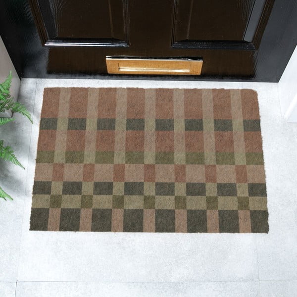 Kokosšķiedras kājslauķis 40x60 cm Pink and Blue Check – Artsy Doormats-image-2