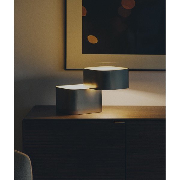 Pelēka metāla galda lampa (augstums 23 cm) Tandan – Kave Home-image-1
