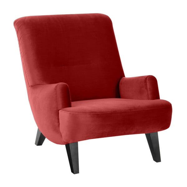 Ķieģeļu sarkans krēsls ar melnām kājām Max Winzer Brandford Suede