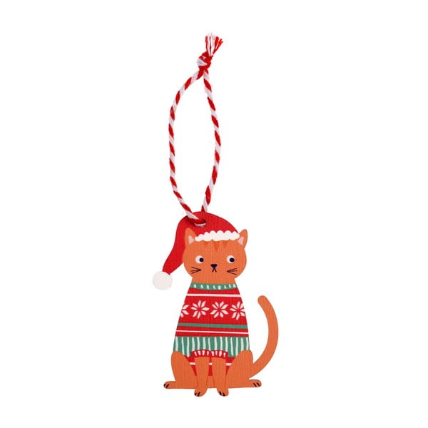 Koka Ziemassvētku eglītes rotājums 5 cm Ginger Cat – Rex London-image-3