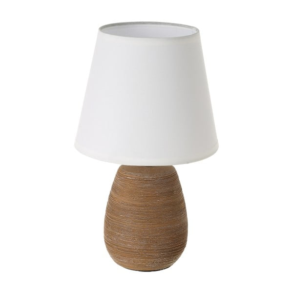 Brūna keramikas galda lampa ar auduma abažūru (augstums 27,5 cm) – Casa Selección