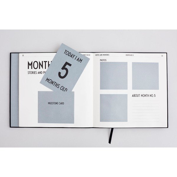 Melna bērnu atmiņu grāmata Design Letters Baby's First Book-image-1